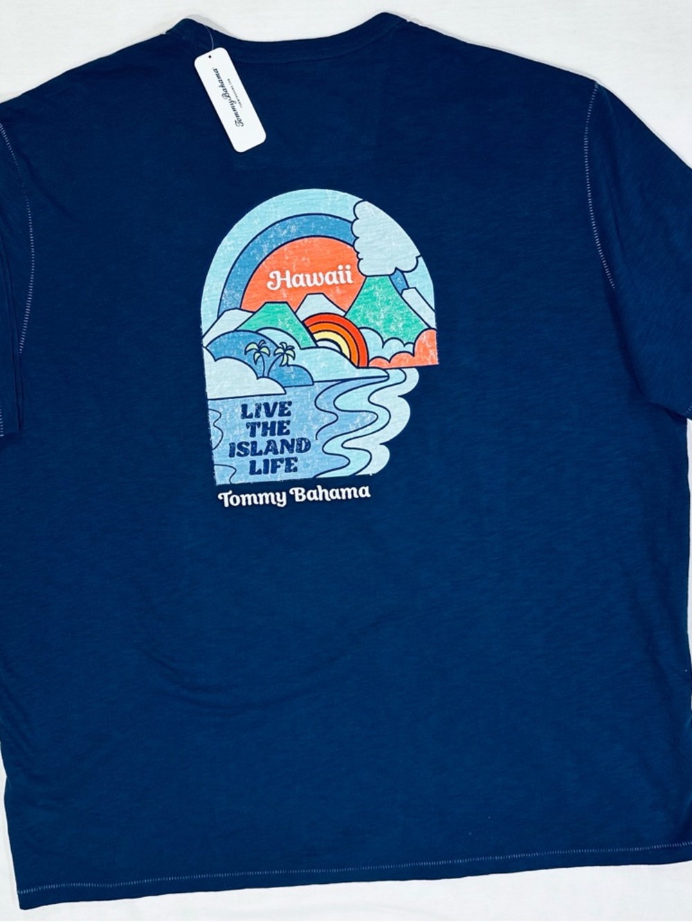 Tommy Bahama Men’s LIVE THE ISLAND LIFE Lux Tee T-shirt Blue Hawaii XXXL 3XL